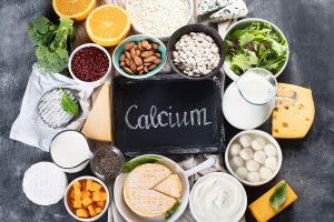 Foods rich in calcium. Healthy food. View from above