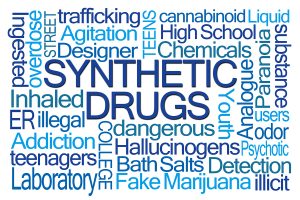 Synthetic Drugs Word Cloud on White Background